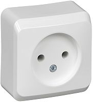 Розетка без заземления накладная Systeme Electric Этюд 1-м. белый  картинка